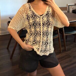 Vintage Crochet Off-White Top